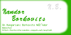 nandor borkovits business card